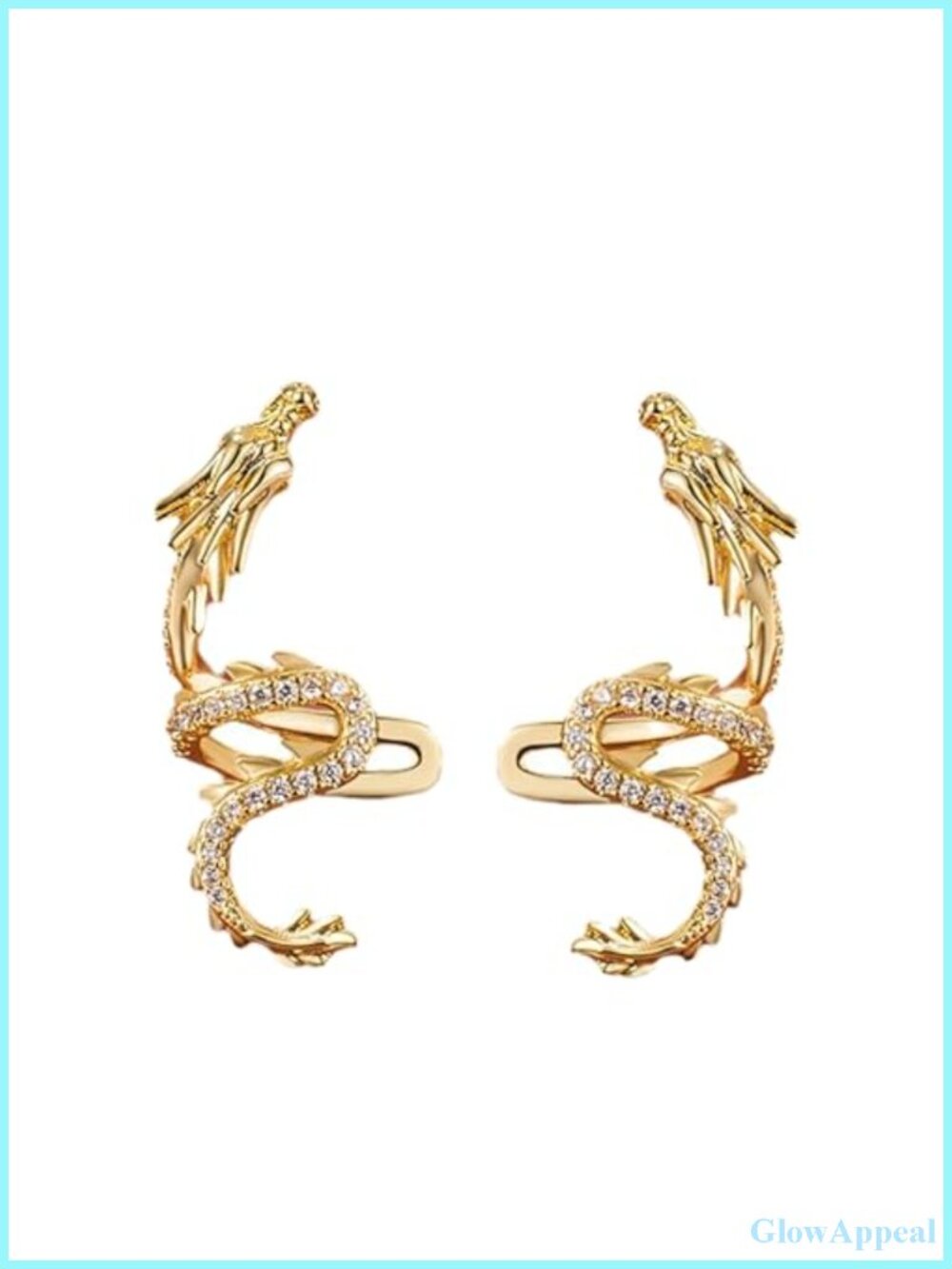 Non-Pierced Dragon Ear Cuffs, Clip-on Helix Cartilage Earrings for Women Men